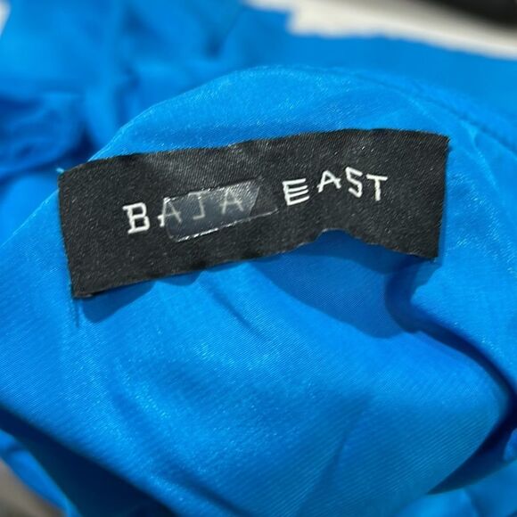 Baja East Blue One Shoulder top with frayed hem size 00 EUC - Picture 11 of 12